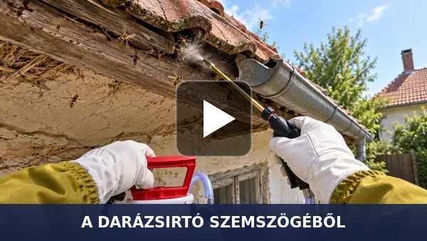 Videó: rejtett darázsfészek porozógépes irtása a szakember szemszögéből